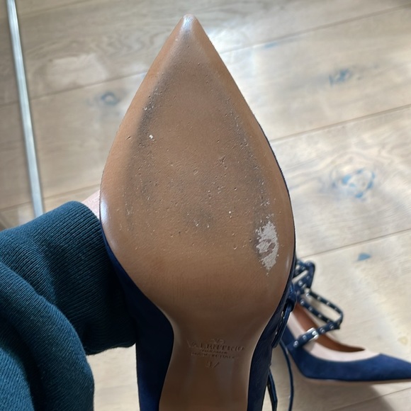 Valentino | Suede Love Latch Grommet Heel - Picture 9 of 9